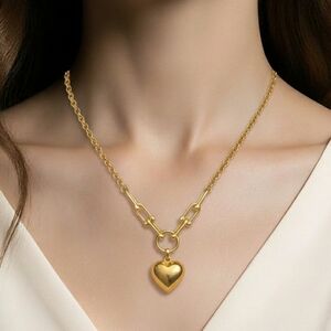 Elegant Stainless Steel 18k Gold Plated Horse Shoe Necklace Chain